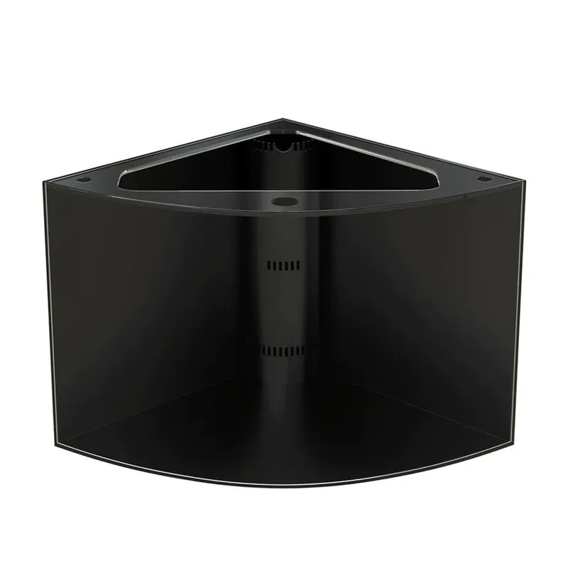 Abyss Black 90g Corner 1/4 Cylinder Glass Aquarium Set in Flush Wood Furniture - AQUA VIM